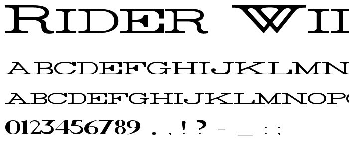 Rider Widest Ultra-expanded Light font